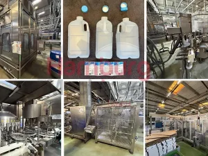 Filling, closing, labelling and packing line for plastic containers of 2 liter with fresh milk - Weightpack WFT 32.10.160