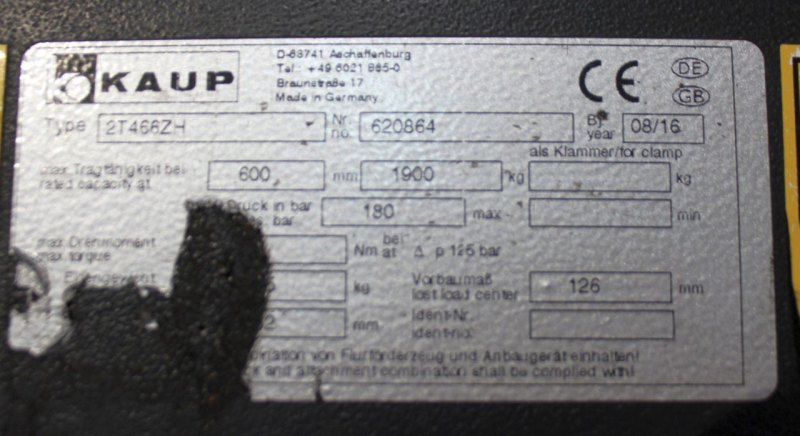 Zinkenverstellgerät Kaup 2T466ZH (2016)