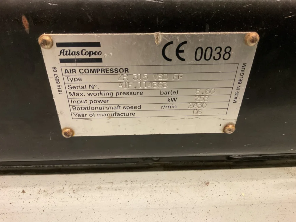 Atlas Copco ZR 315 VSD FF Air compressor - Blower