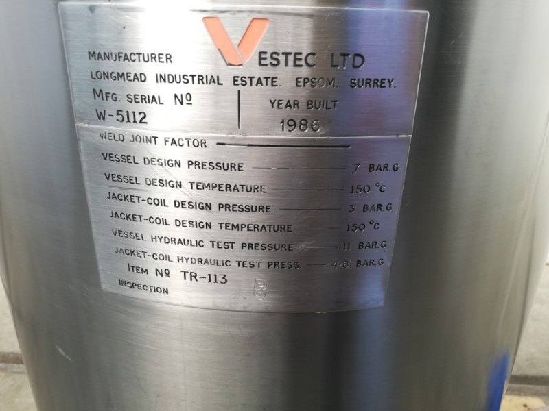 Vestec TR-113, 110Ltr. - Stirring vessel
