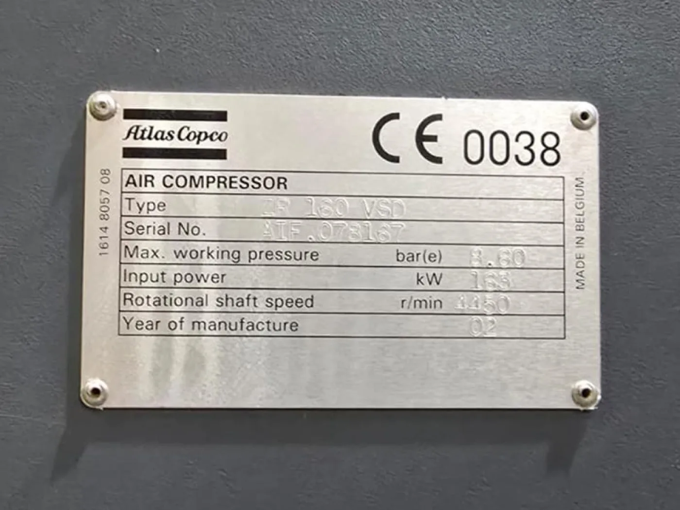 2002 Atlas Copco Air Compressor - 8