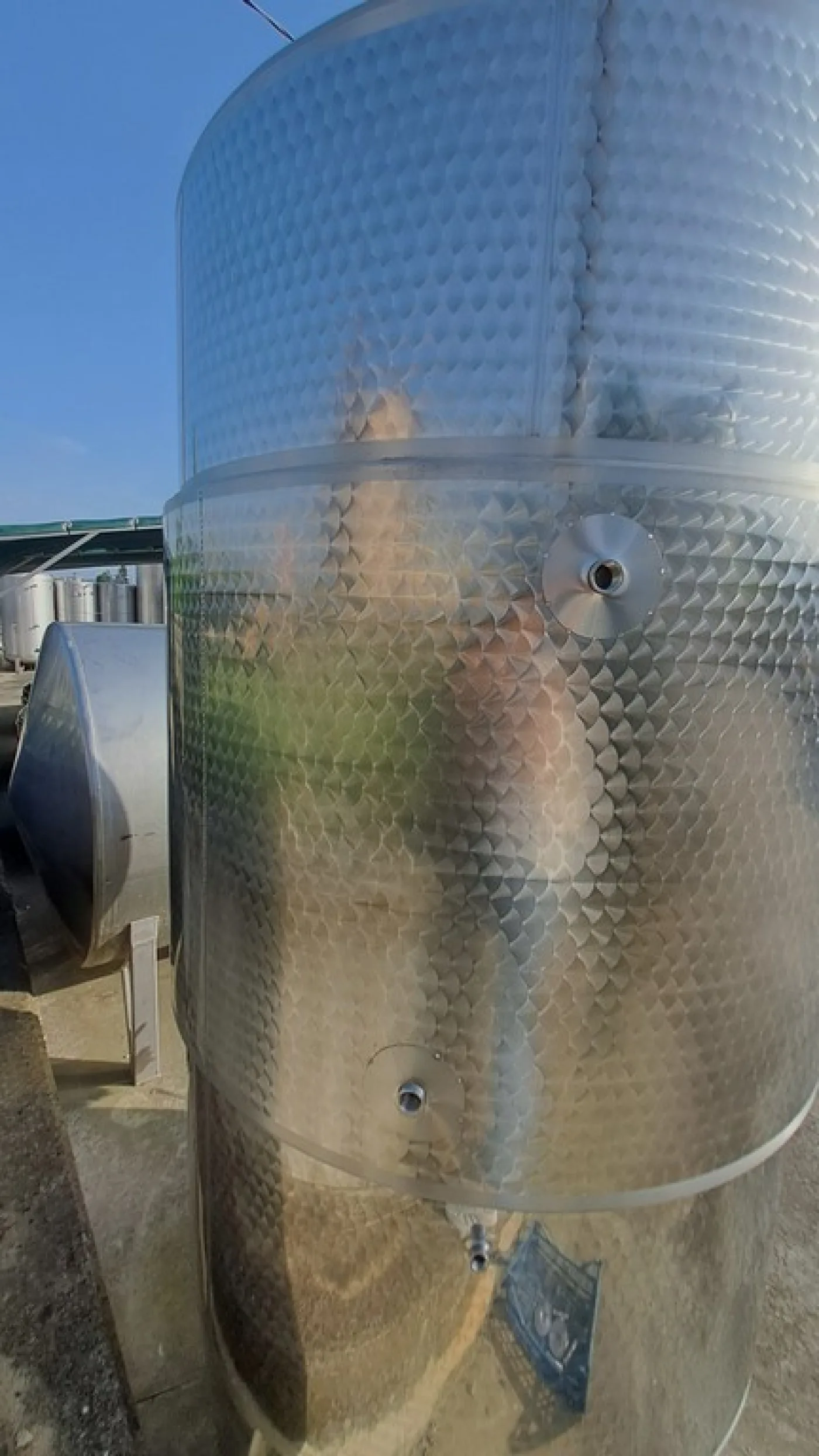 STAINLESS STEEL TANK, CAPACITY LITERS 3800 (HL 38) ABOUT, INCLINED FLAT BOTTOM WITH INSULATED BAND, WINEMAKING MODEL, SECOND-HAND EQUIPMENT - 2
