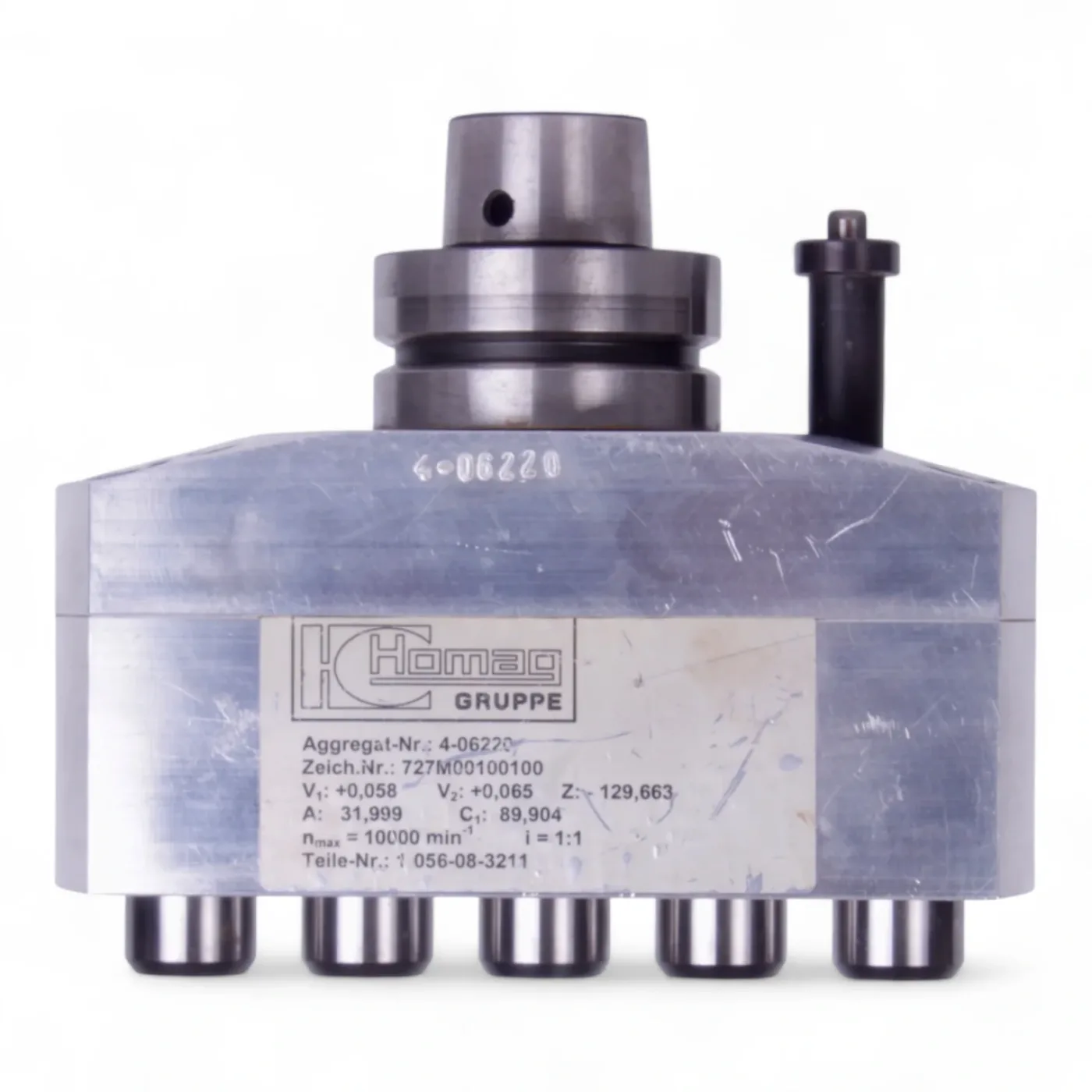 Homag Bohraggregat 1-056-08-3211 Adapteraggregat Wechselaggregat Bohrer 5 Spindelig 32 mm Teilung - 2