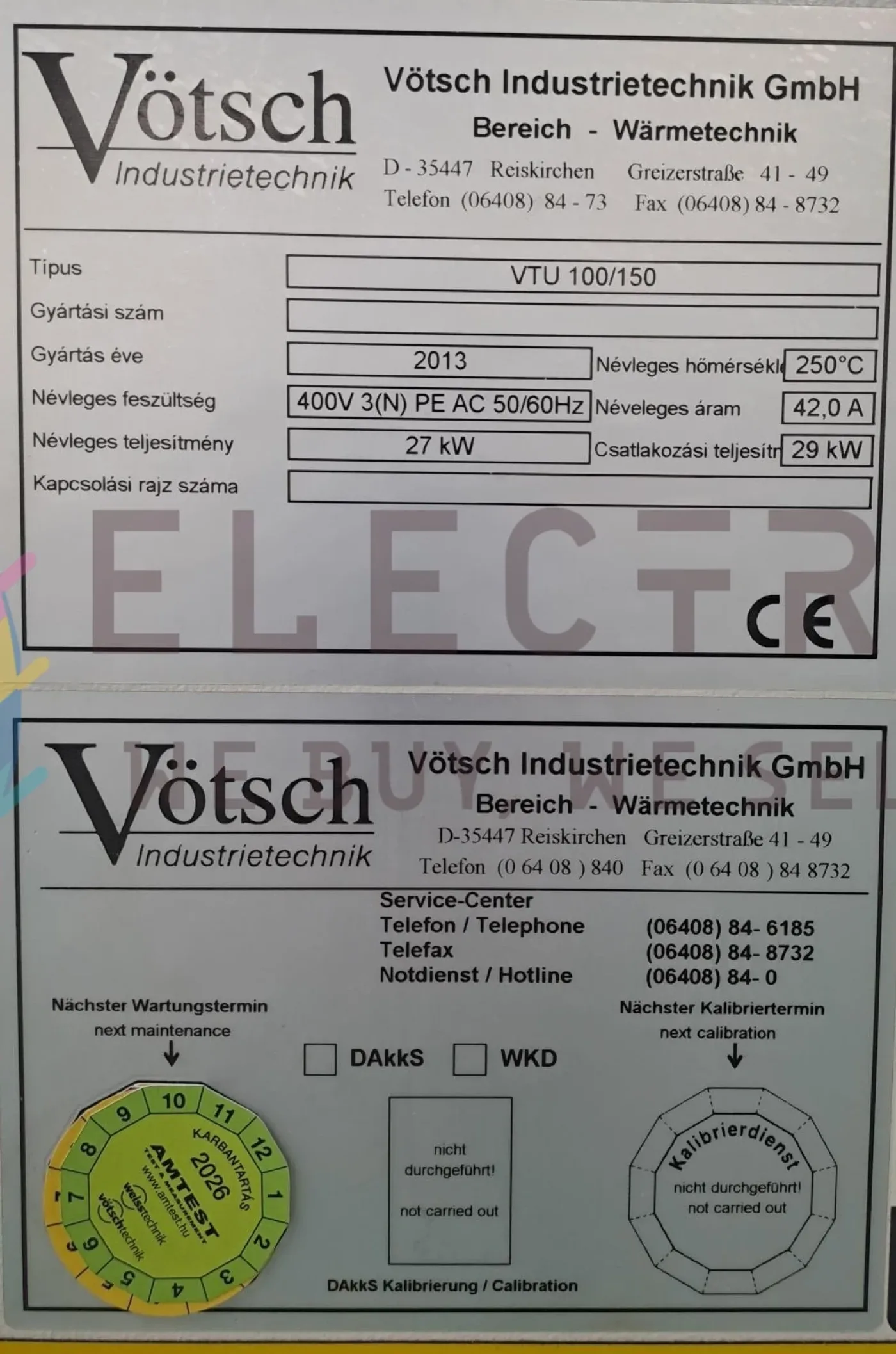 Vötsch VTU 100-150, climate chamber, vintage 2013 - 2