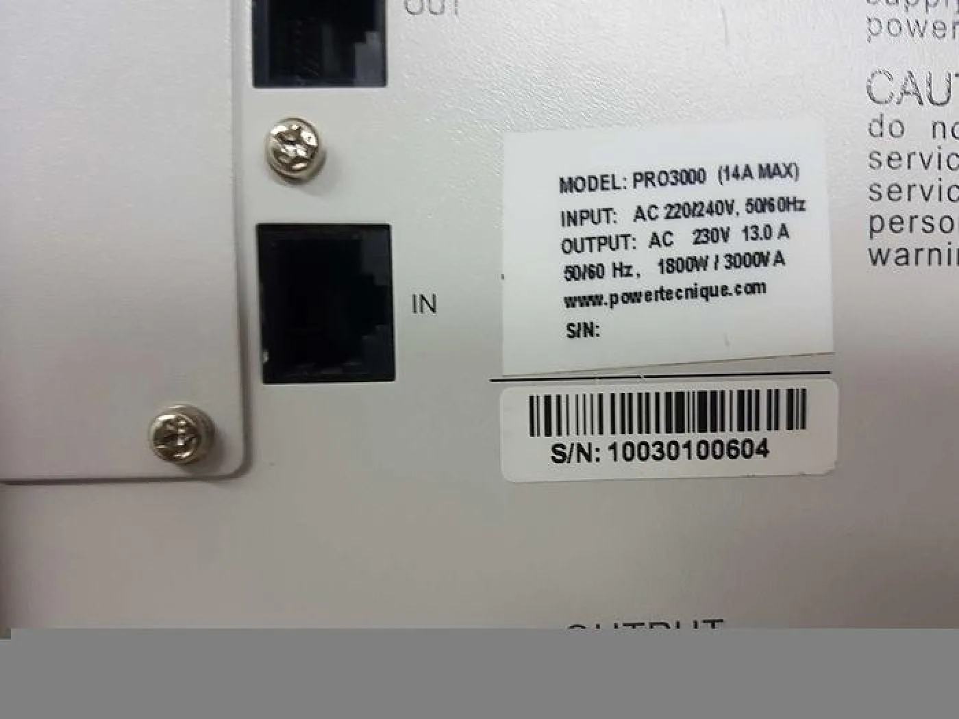 POWERTECNIQUE Pro 3000 Uninterruptible Power Supply (UPS) - 3