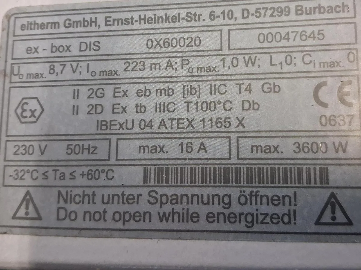eltherm EX Box REG/DIS Explosion Proof Temperature Control System - 8