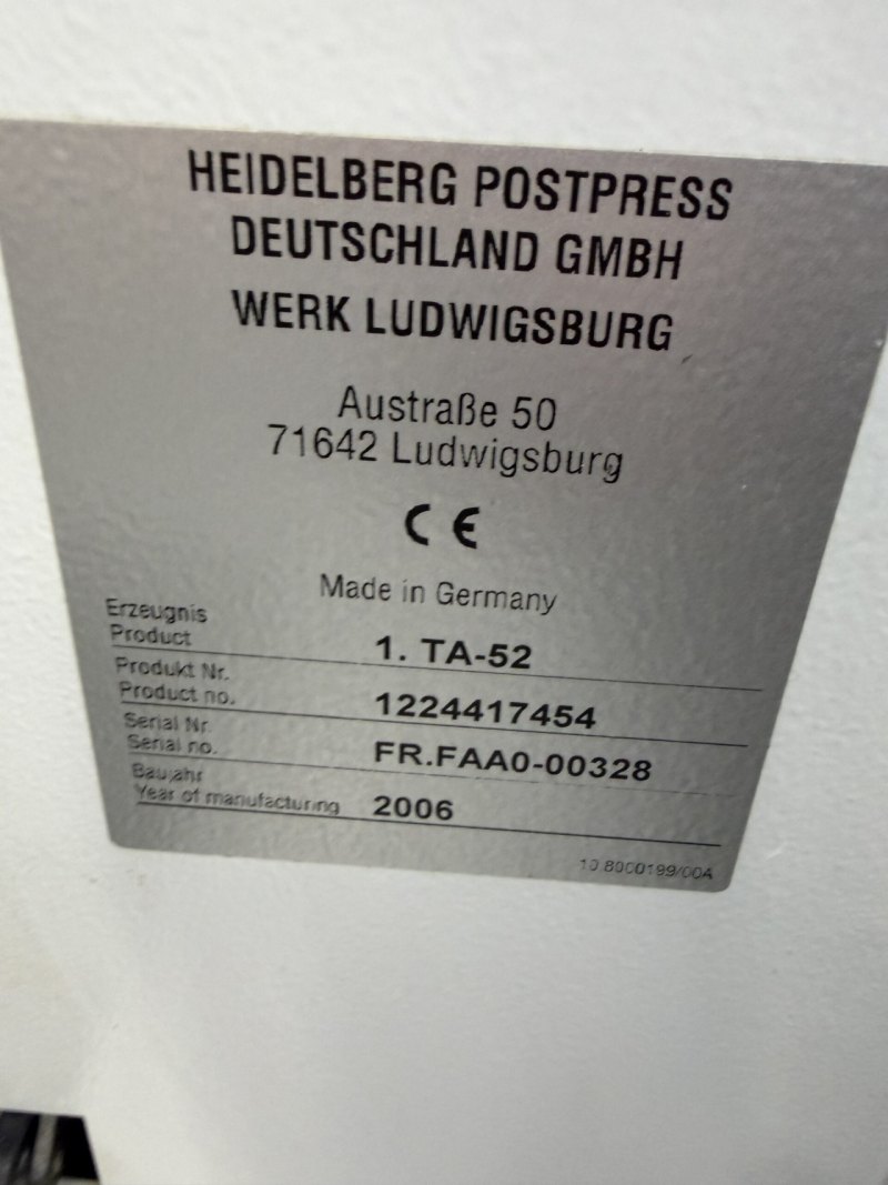 Heidelberg Postpress Stahlfolder TA-52