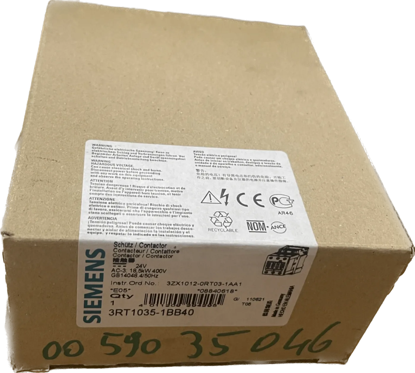 Siemens Leistungsschütz 3RT1035-1BB40 - 1