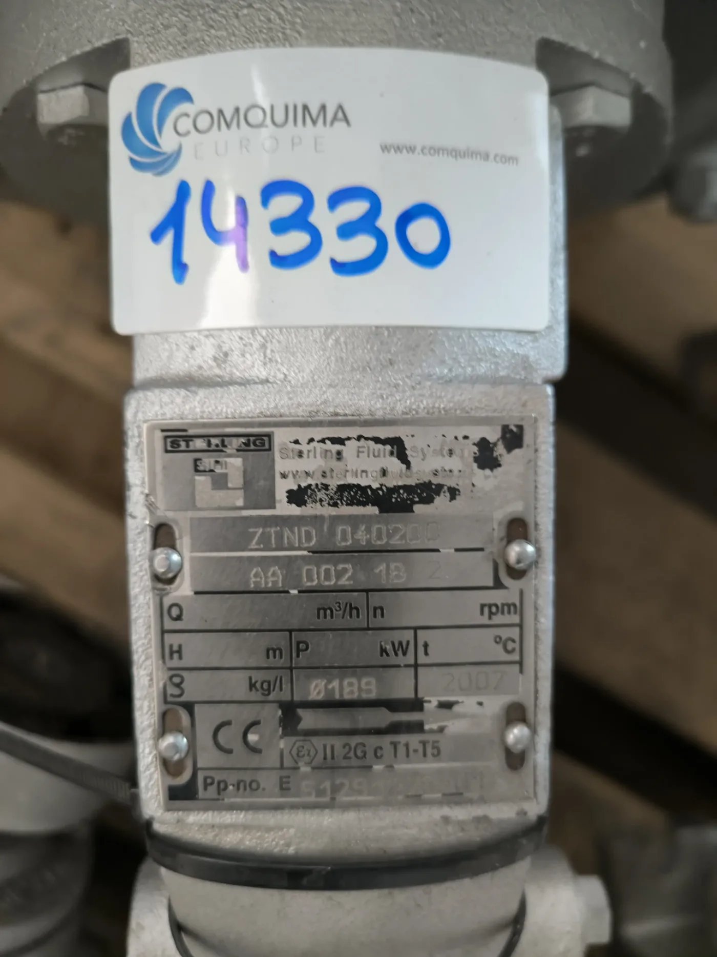 CENTRIFUGAL PUMP HEAD STERLING SIHI ZTND 040 200 ATEX - 5