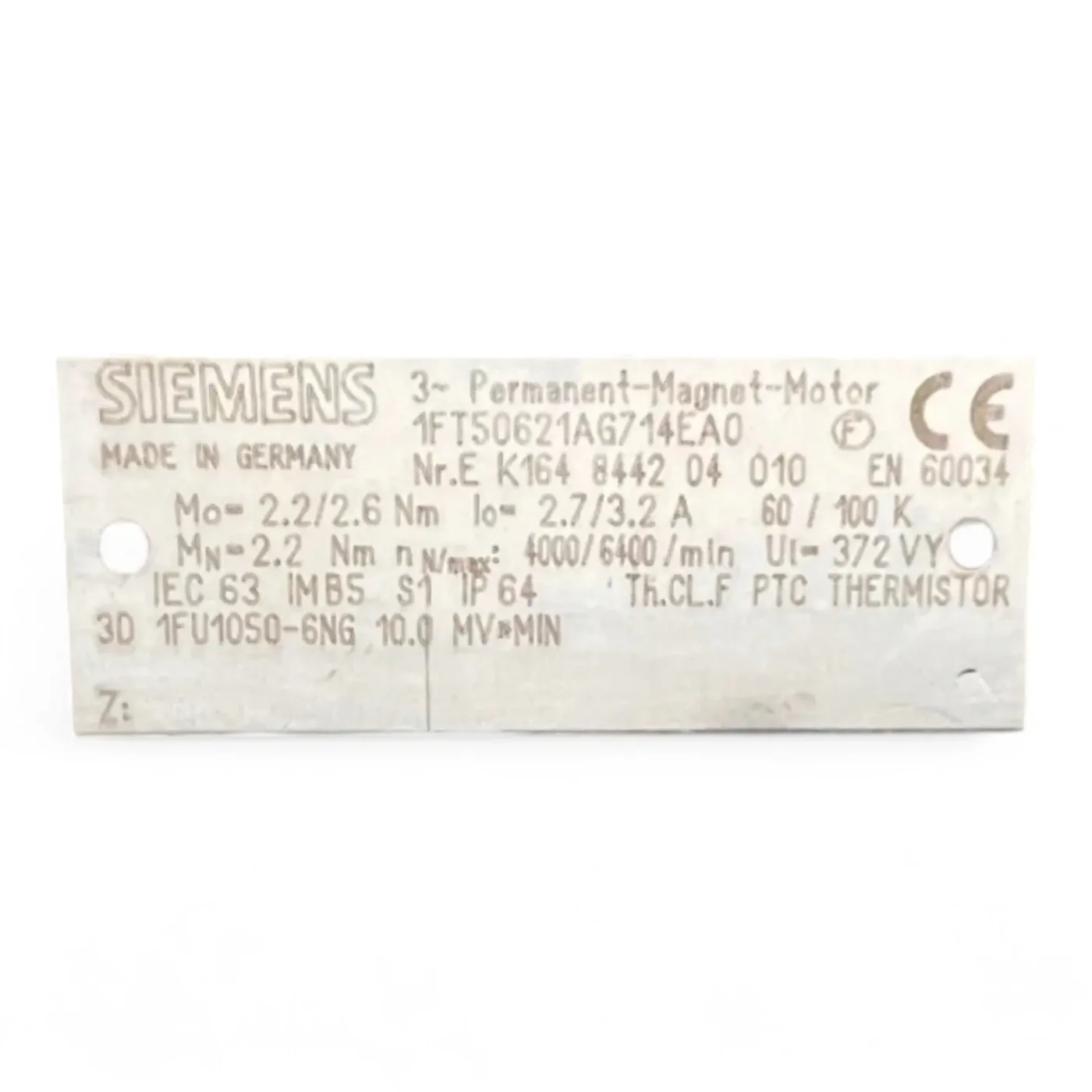 SIEMENS 3- Permanent-Magnet-Motor 1FT50621AG714EA0 - 7