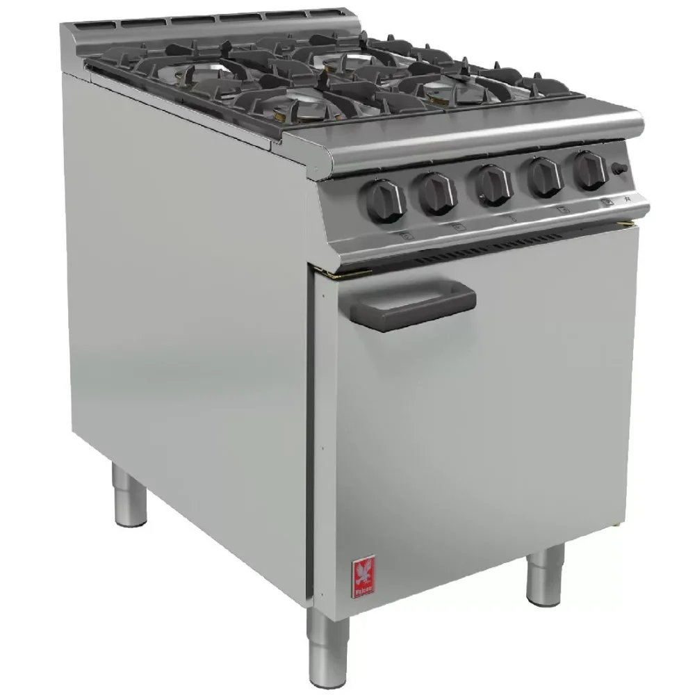 Falcon 4 Burner Dominator Plus Oven Range G3161 Propane Gas with Feet - islandcatering