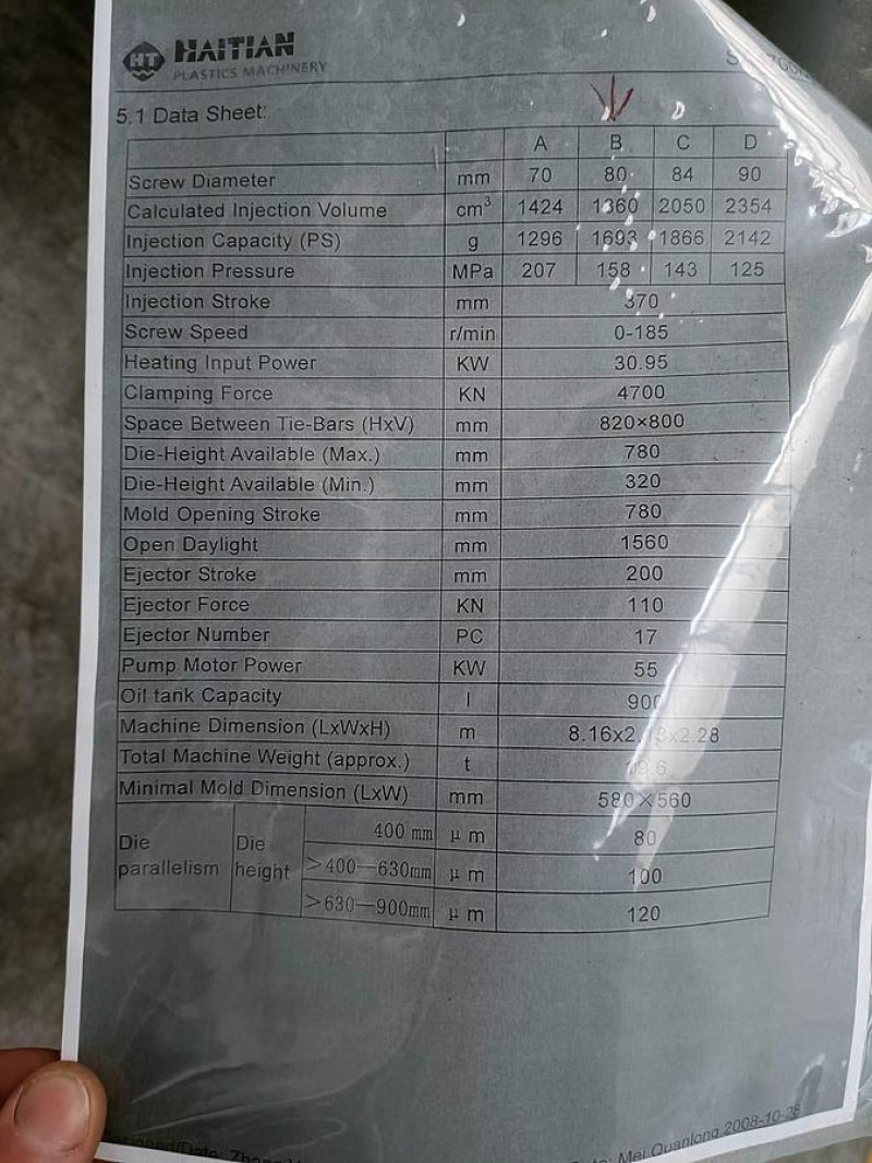 2008 HAITIAN GRUPPO 2950 DIAM. 80 AI0884