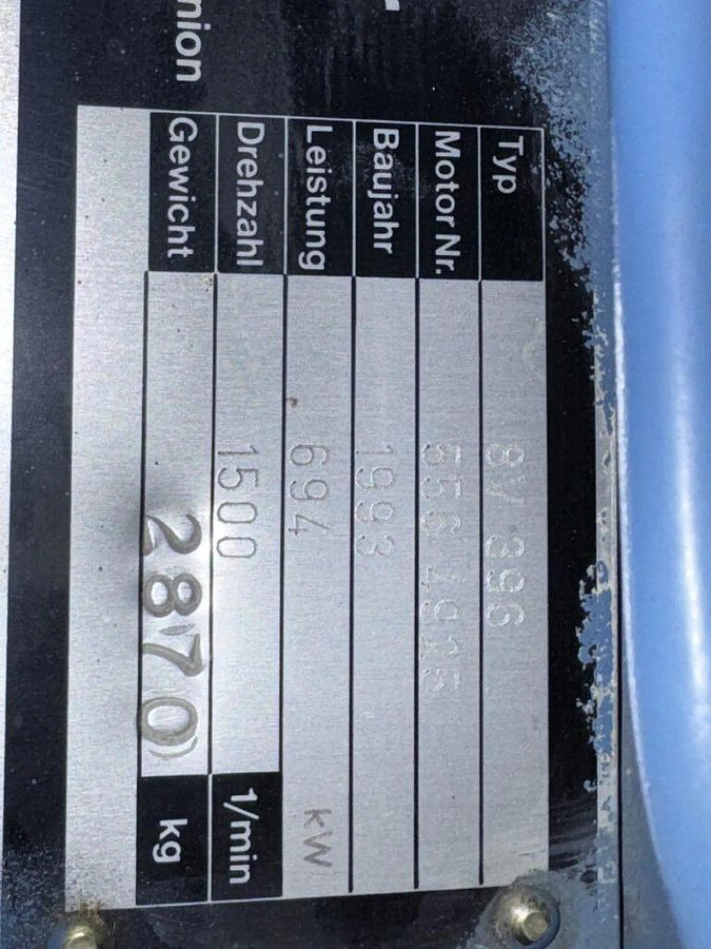 1993 MTU 8V396TB34R / AEG DIESEL GEN.SET 815 KVA - 8