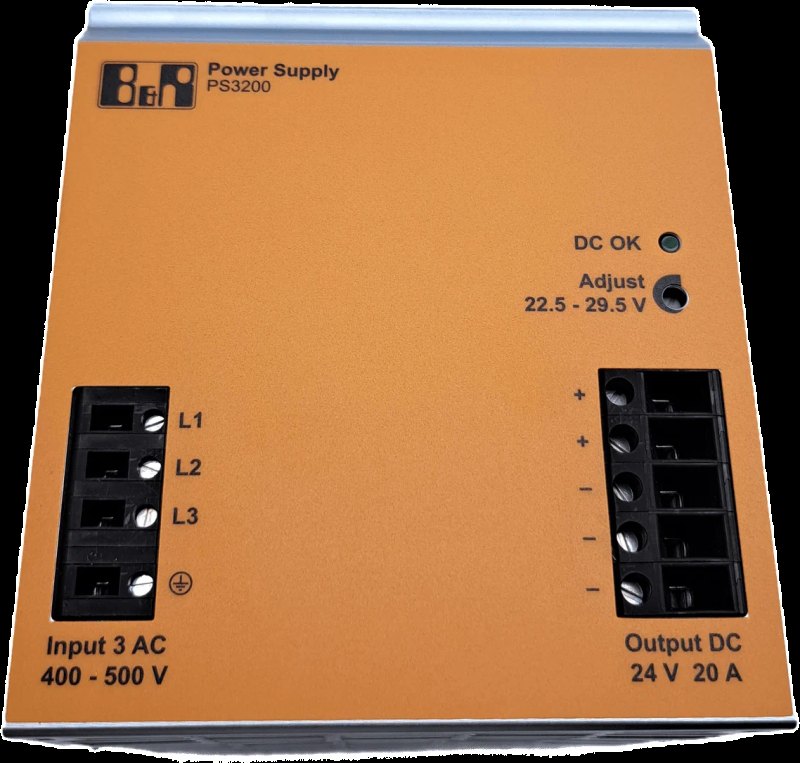 B&R 0PS3200.1 24 VDC Netzteil, 3-phasig, 20 A, Eingang 400 bis 500 VAC