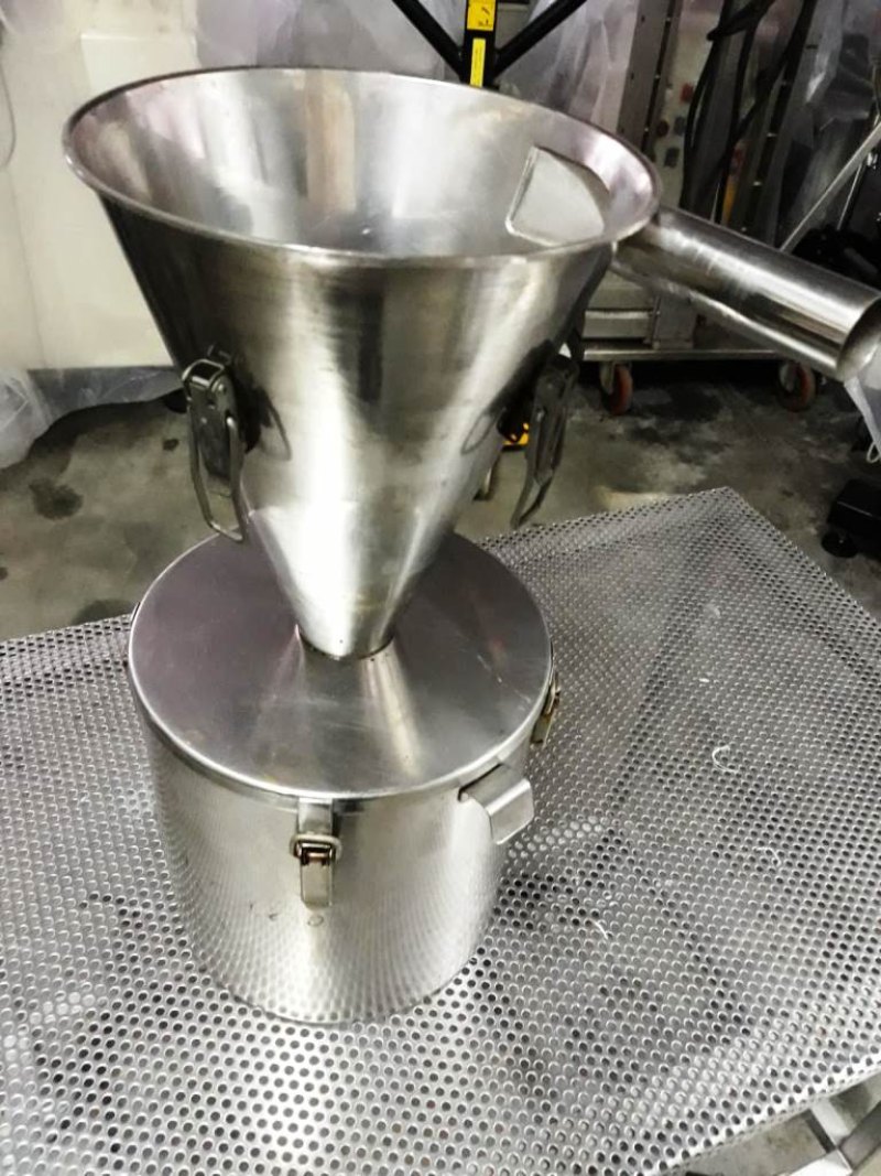 TRAMOGGIA CON CONTENITORE DI RACCOLTA IN ACCIAIO INOX