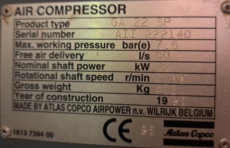 Compressor Atlas Copco GA22