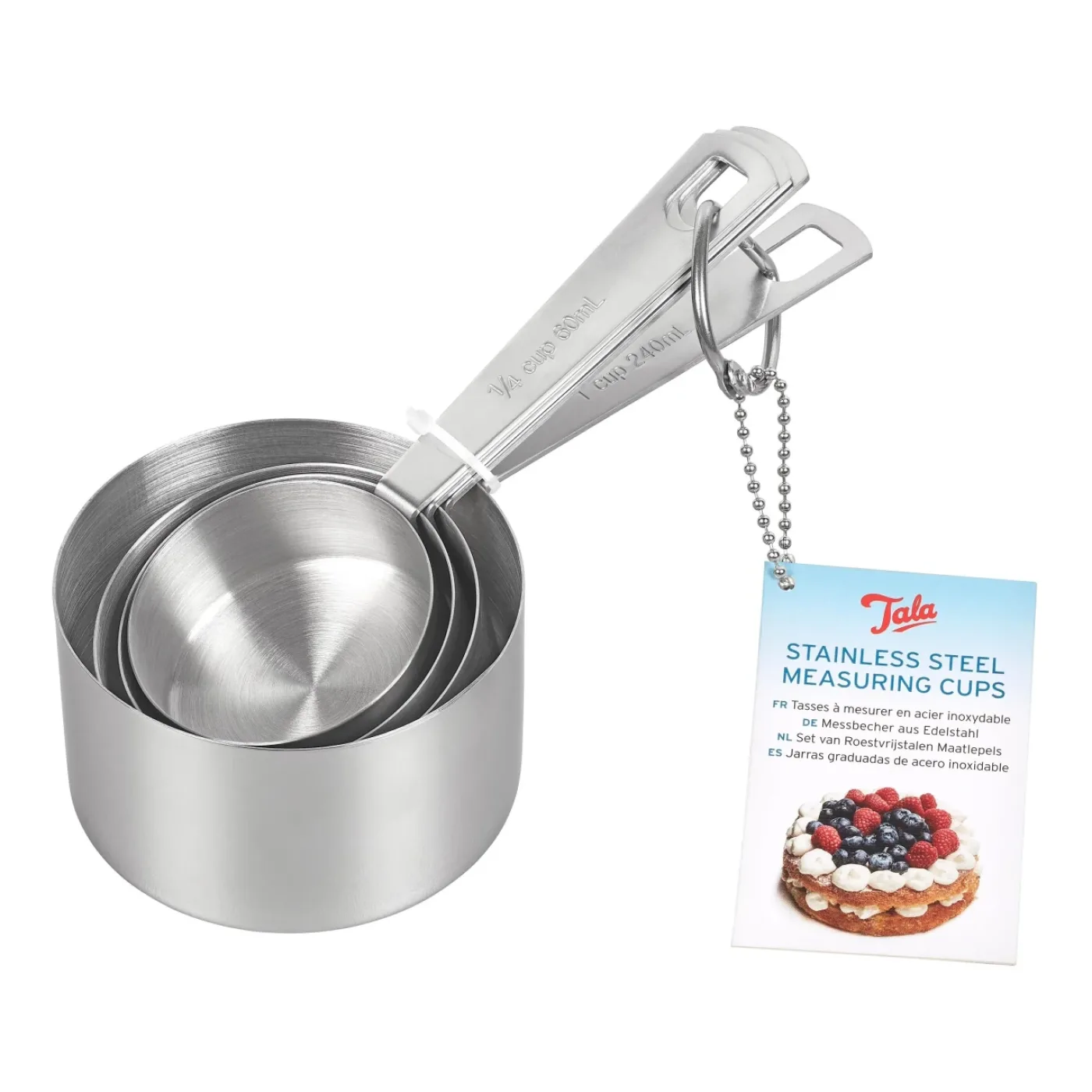 Tala 4 Stainless Steel Measuring Cups (Pack of 6) - islandcatering - 1