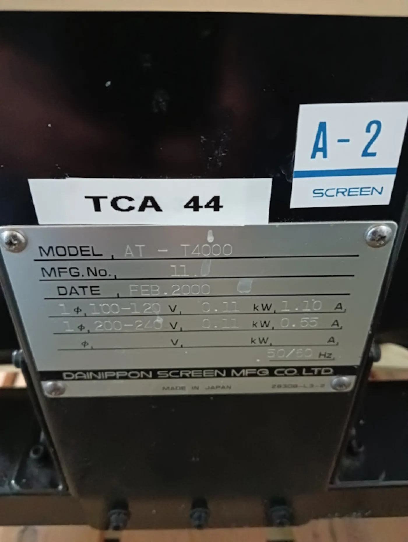 Druckplatten Zwischentisch Screen AT-T 4000 - 4