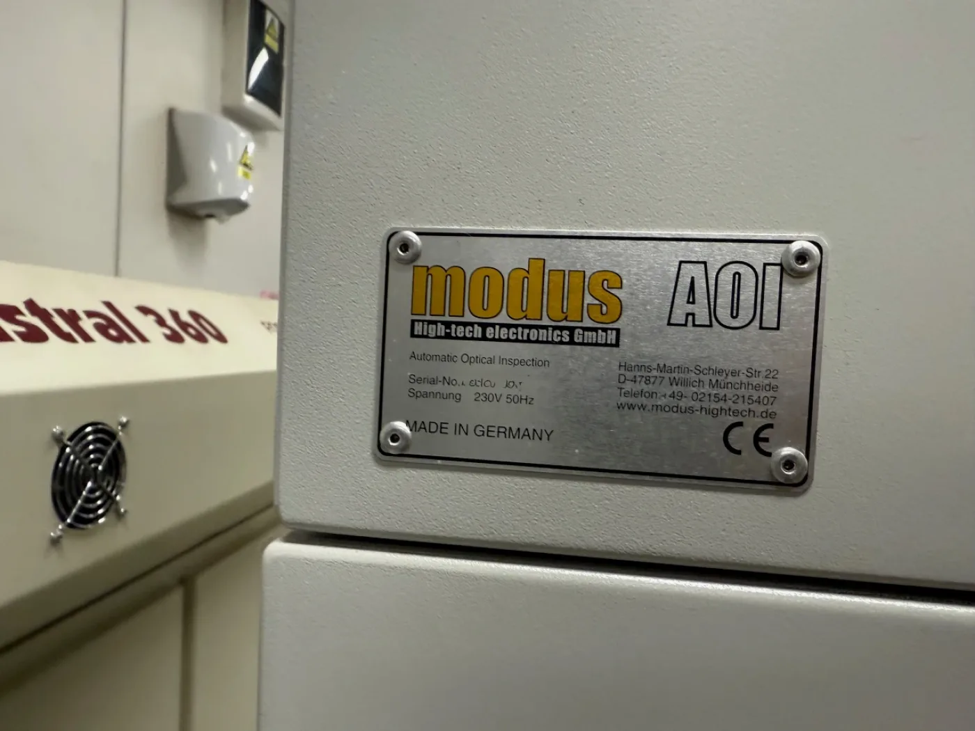 Modus AOI on a TRM01 conveyor, vintage 2015 - 2
