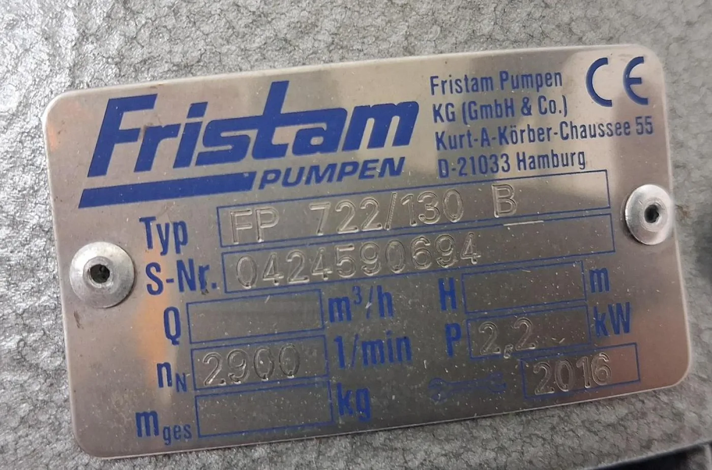 Fristam FP 722/130 Centrifugal Pump - 2