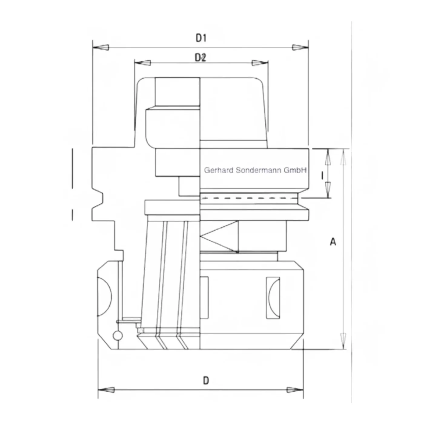 HSK 63 38 B Spannzangenfutter mit Radiusfräser D=79,7 b=47,8 B=30,8 - 6