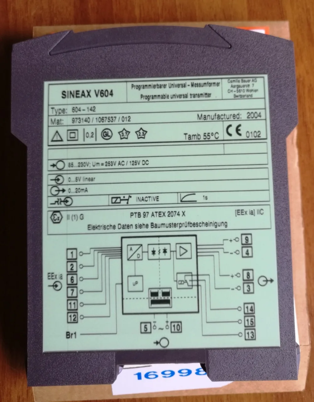 TRASMETTITORE UNIVERSALE PROGRAMMABILE – CAMILLE BAUER – MOD. SINEAX V 604
