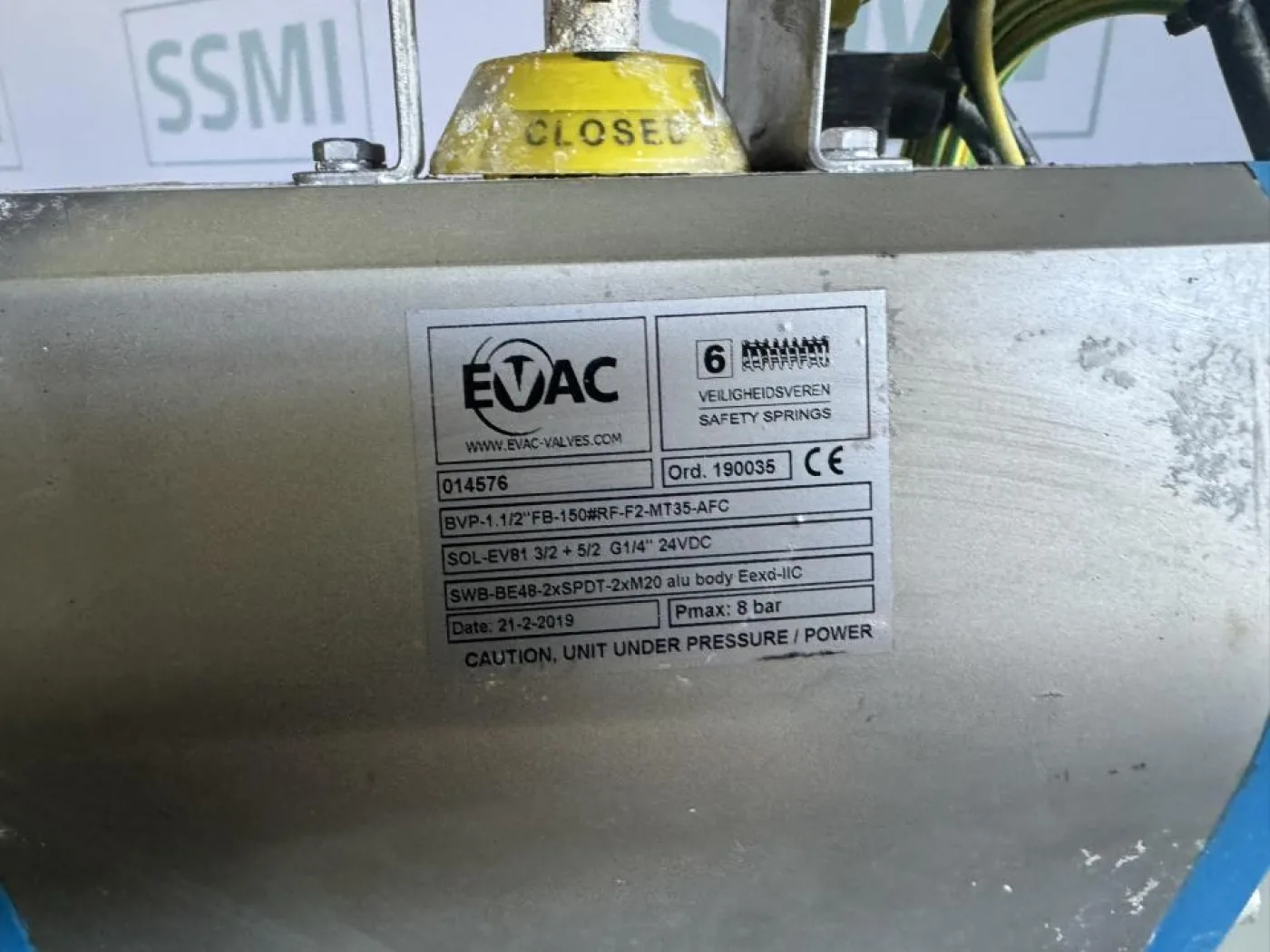 2019 EVAC Pneumatic Ball Valve Assembly with Actuator - 5