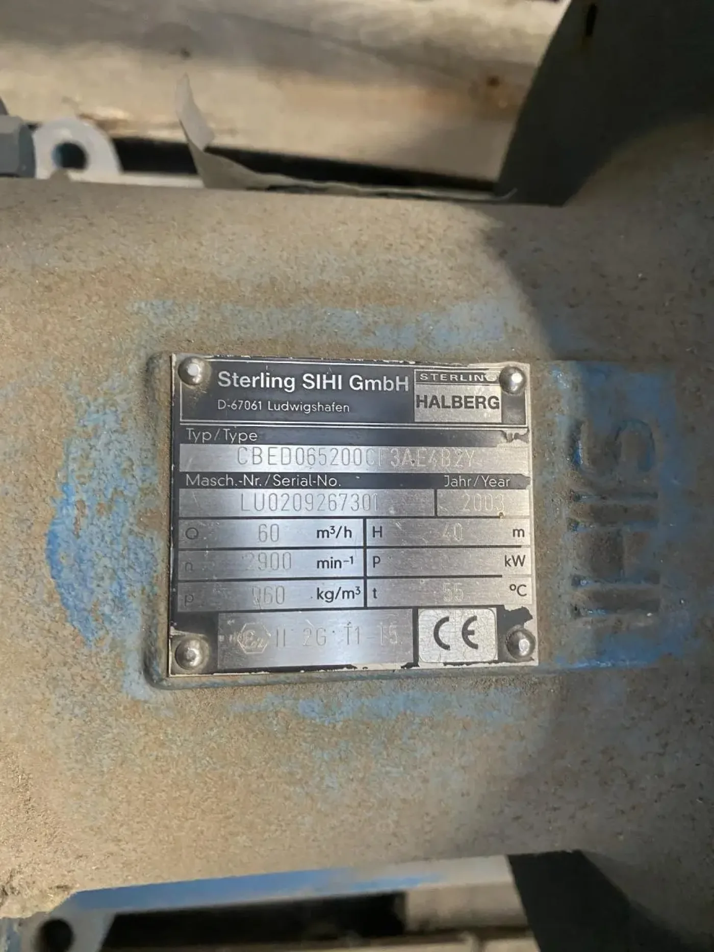 USED STERLING SIHI CBED 065200-187 CF 3AE 4B 2 CENTRIFUGAL CHEMICAL PROCESS PUMP - 3