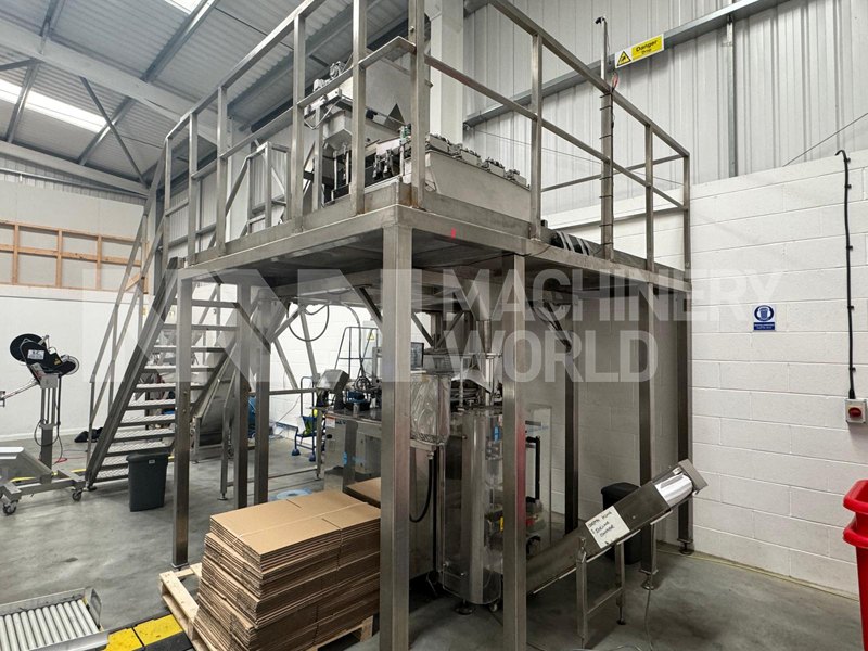 Hayssen Aura 320-LF VFFS Vertical Form Fill Seal Line (Year 2016) with Easiweigh Multihead Weigher