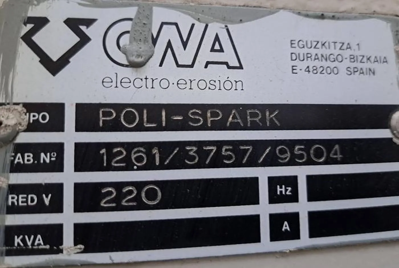 Eletroerosão ONA Poli-Spark S-2000 - 2