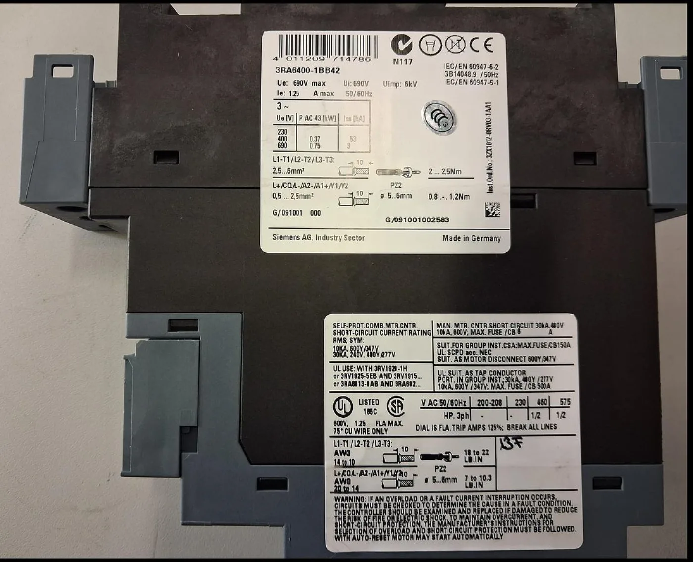 Siemens SIRIUS Motorstarter 3RM1001-1AA0 - 3