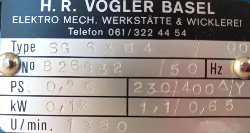 Vogler Fußmotor BSG63-B4