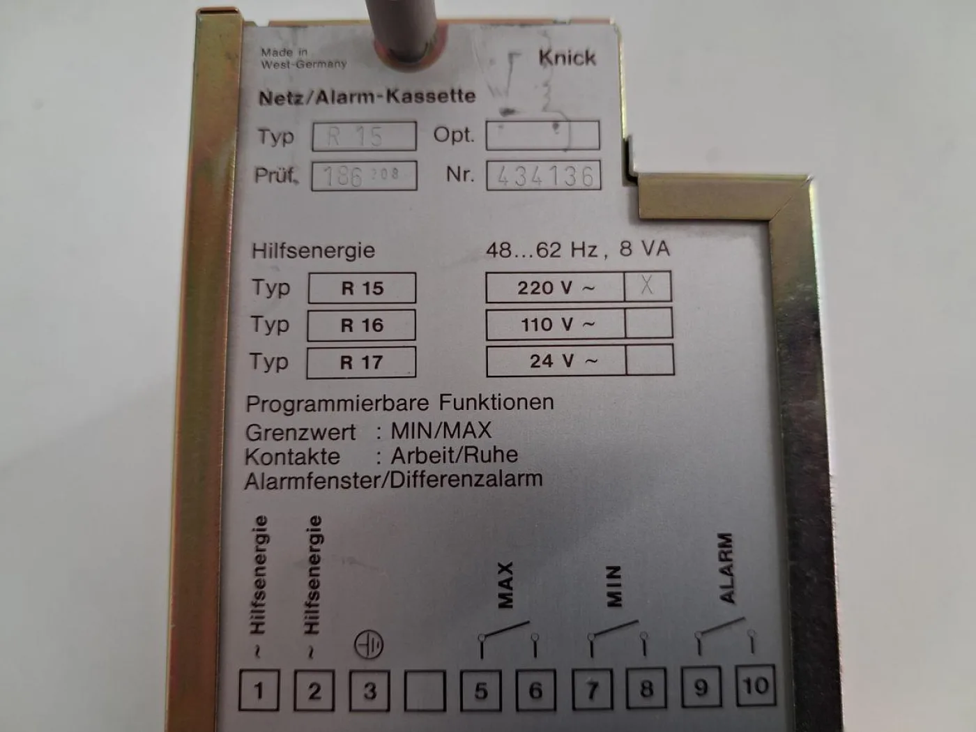 Knick R15-1 Netz-/Alarm-Kassette - 6