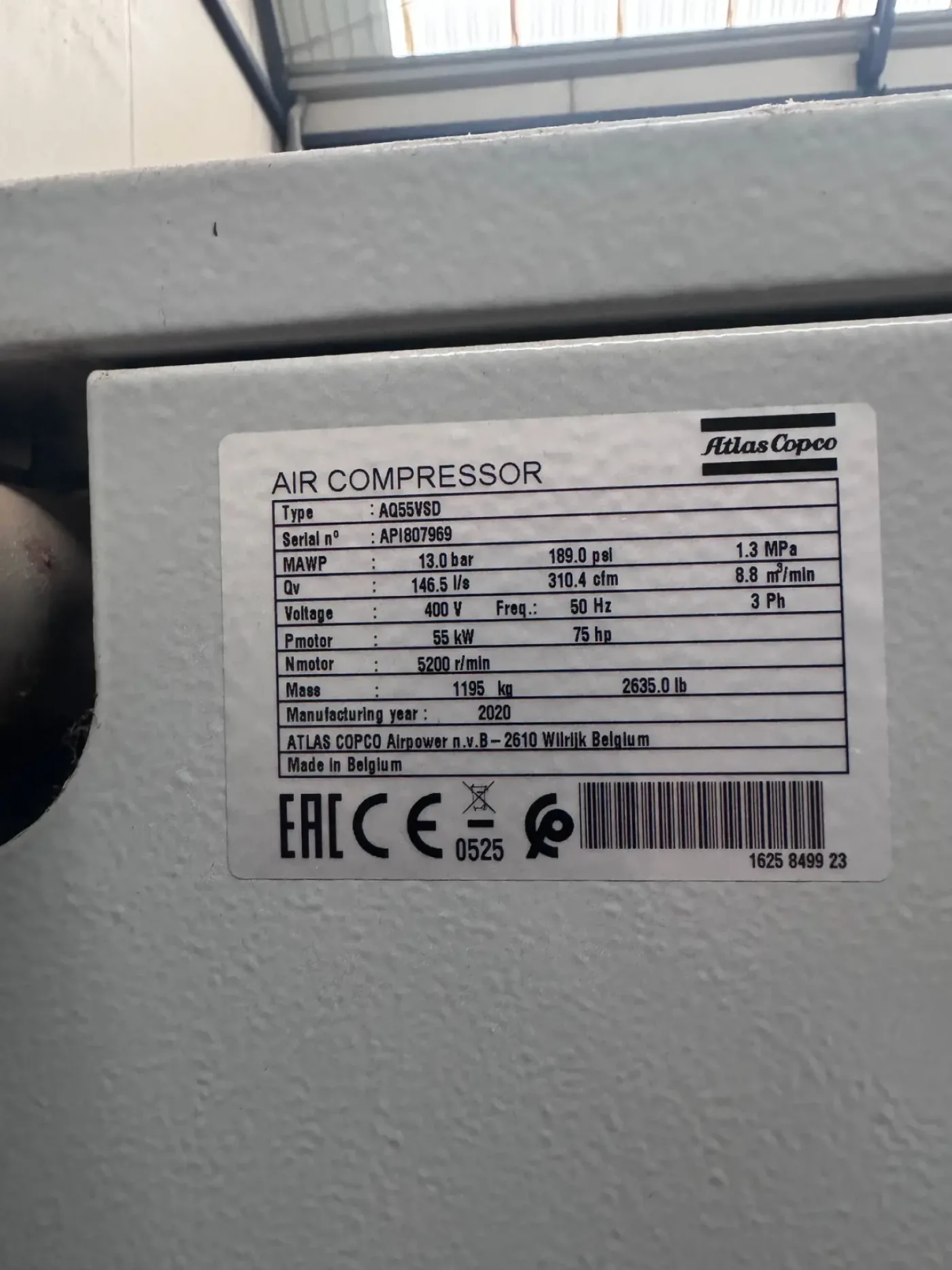 ATLAS AQ55VSD AIR COMPRESSOR 55 KW - 4