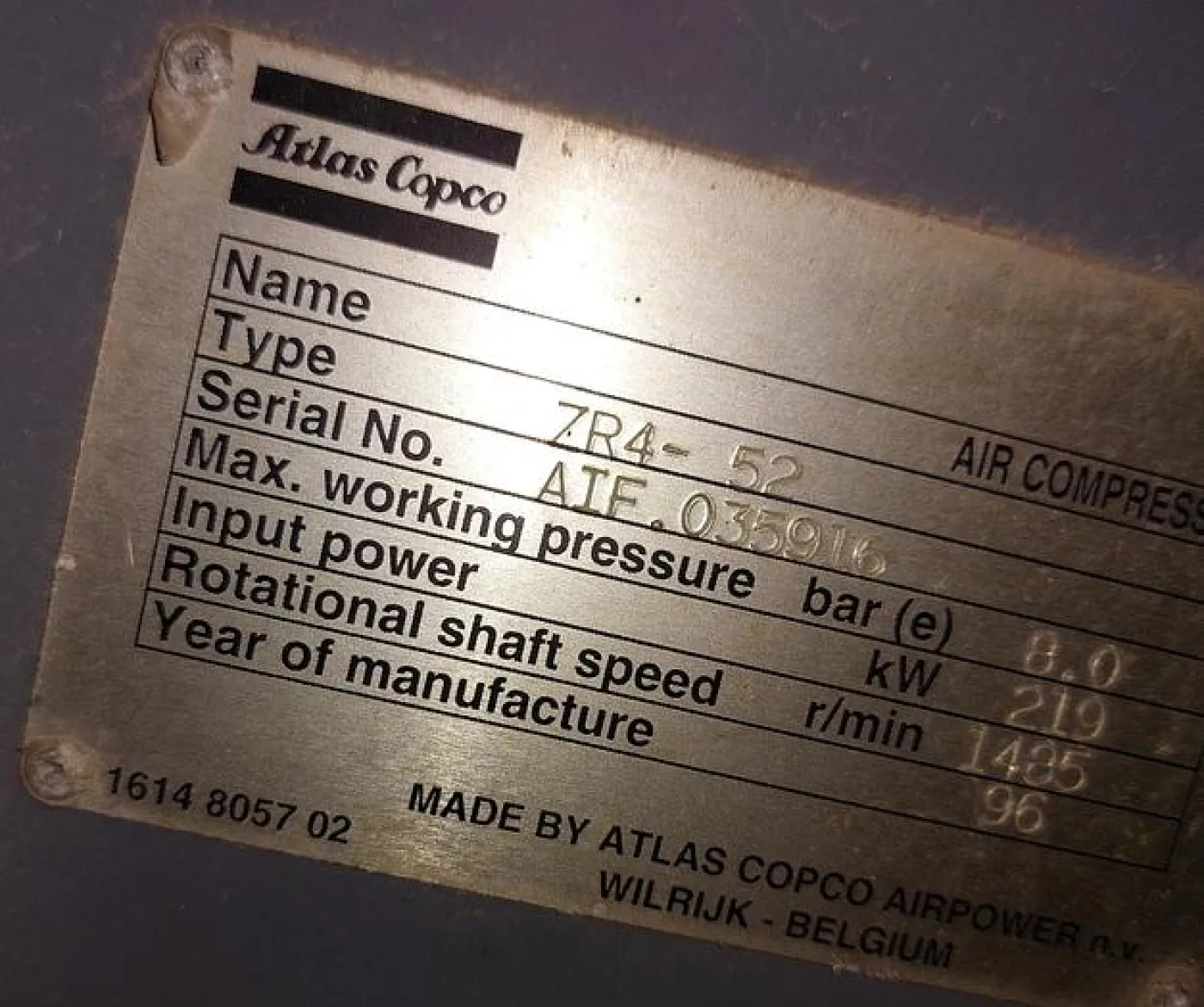 Compressor Atlas Copco ZR4 - 52 - 2