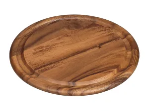 Tala Round Board w Groove in Lacquered Acacia (Pack of 6) - islandcatering