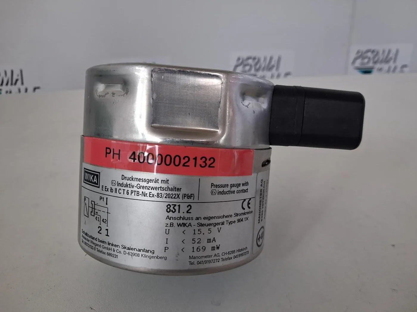 WIKA 831.21 Druckmessgerät mit induktivem Grenzwertschalter 0–10 bar - 6