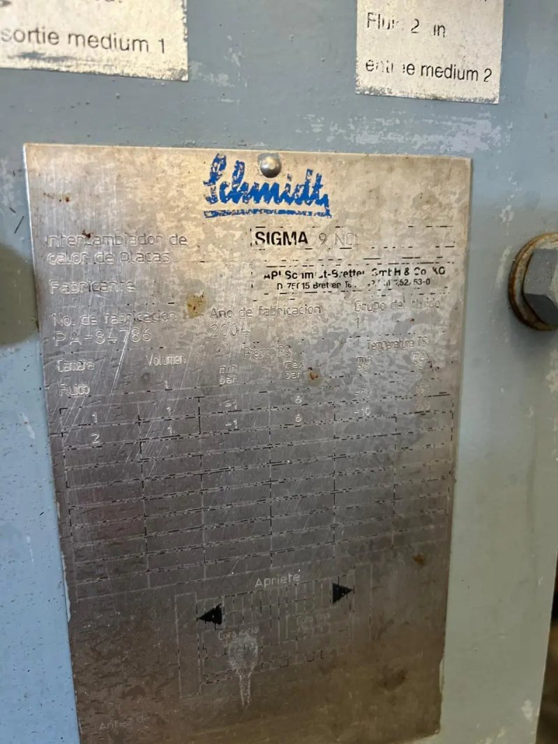 USED SCHMIDT PLATE EXCHANGER