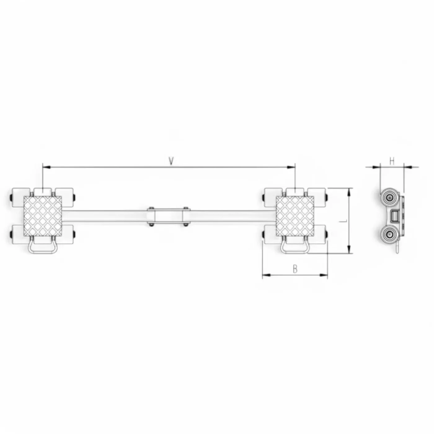 Transportfahrwerk Panzerrollen Set HTS ECO-Skate I 120L+S / 24t Traglast Art.-Nr. 10.120.00.10 - 7