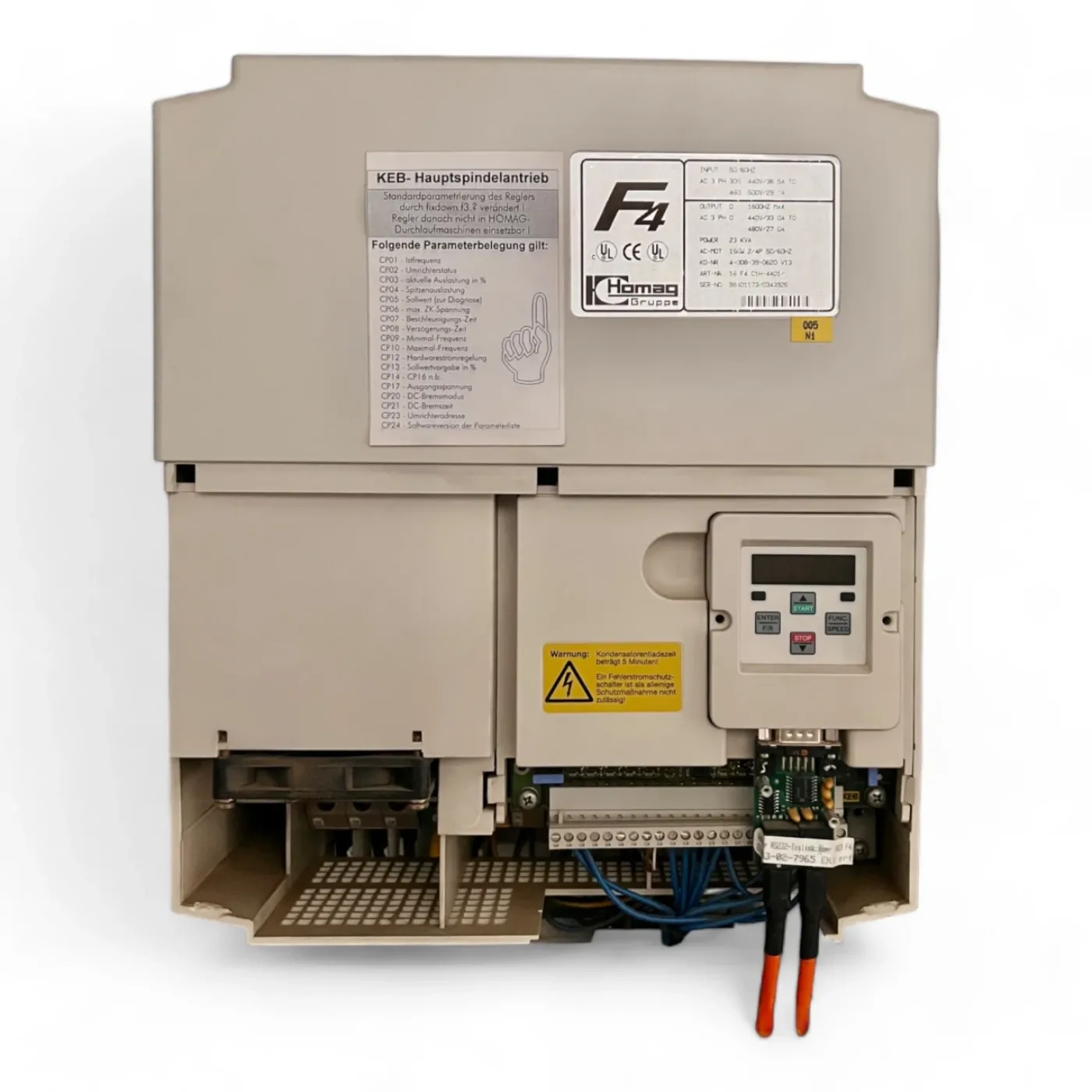 KEB Homag 15 F4 C1H-4A0 23 kVA , 15 kW Frequenzumrichter Inverter 4-008-39-0620 V13 - 1