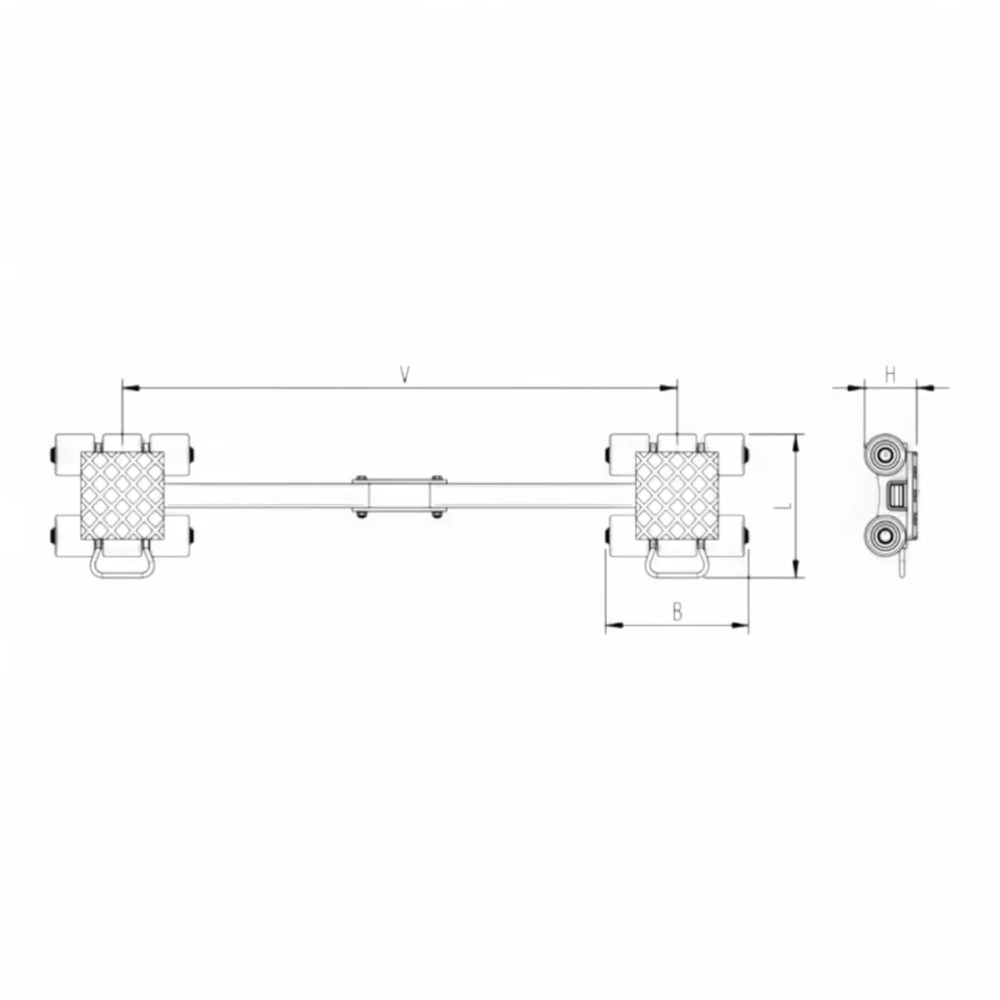 Transportfahrwerk Panzerrollen HTS ECO-Skate I90L+S / 18t Traglast Art.-Nr. 10.090.00.10 - 6