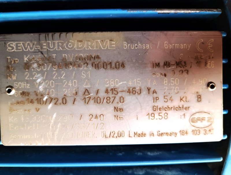 SBM TSE-250/1872 - Horizontal screw conveyor