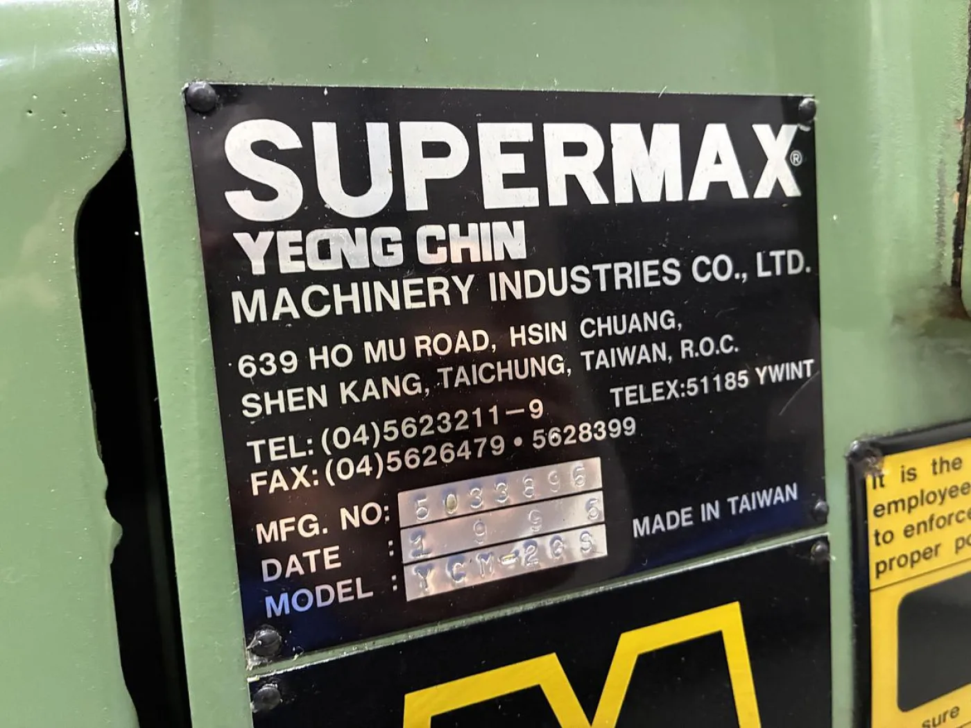 1995 Supermax YCM-2GS - 6