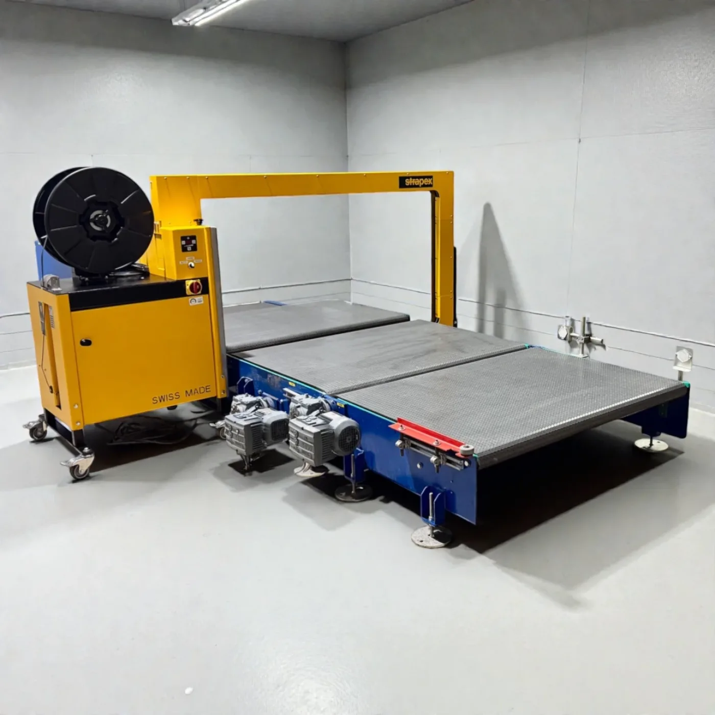 Strapex SMG 65 automatische Umreifungsanlage mit Fördertechnik und modularen Gliederbandförderanlage Art.-Nr. 745.200.311 - 8