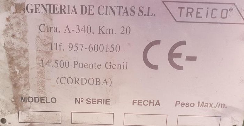 Tapete transportador 14mt