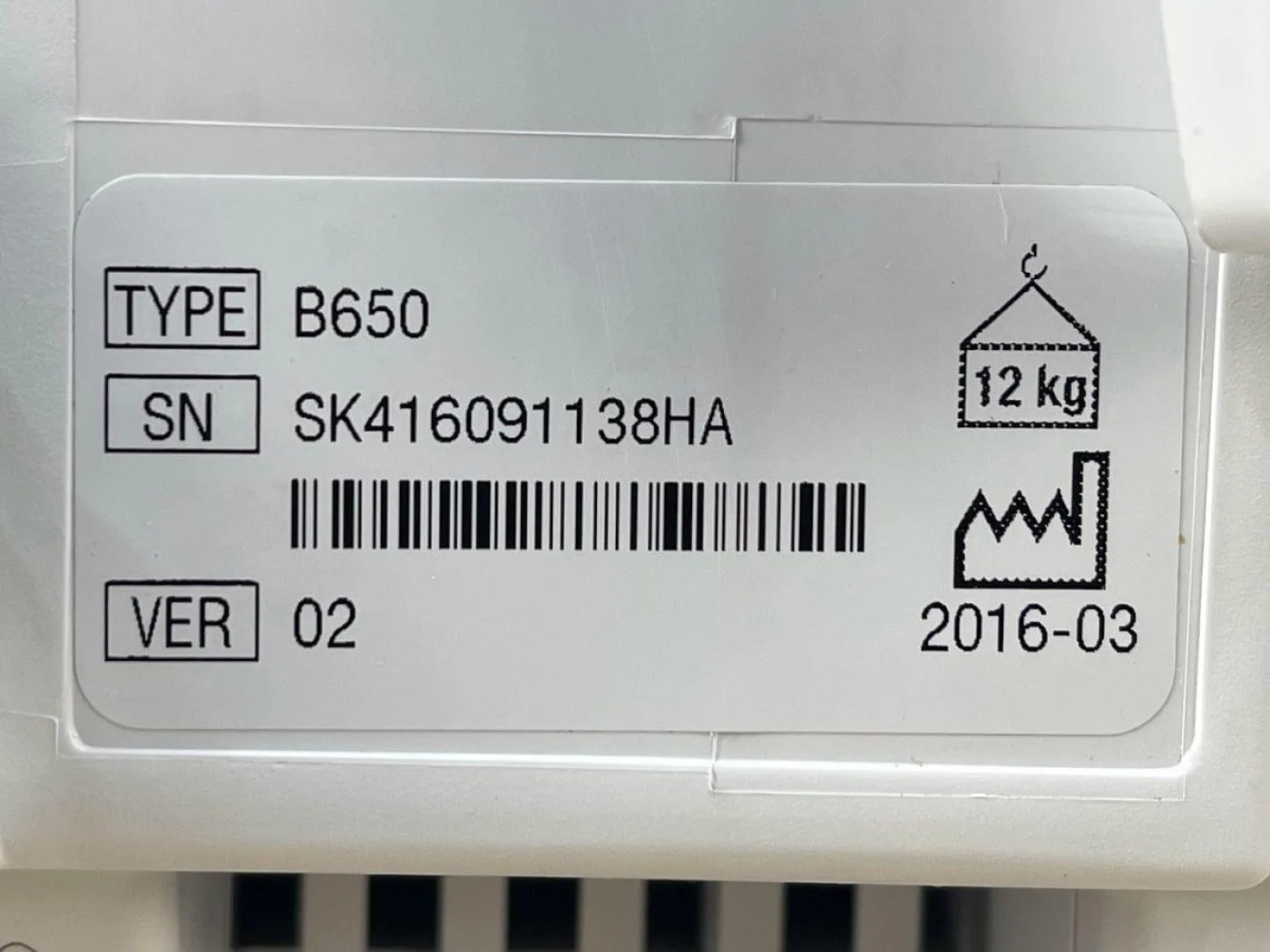 GE Carescape B650 Patient Monitor YOM: 2016 - 8