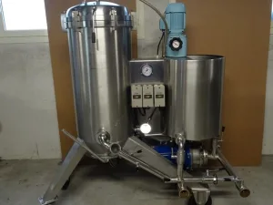 FILTER VELO KIESELGUHR, 5 MQ, VERTICAL SHEET, WITH DRY EXHAUST SYSTEM WITH VIBRATOR, SECOND-HAND MACHINE