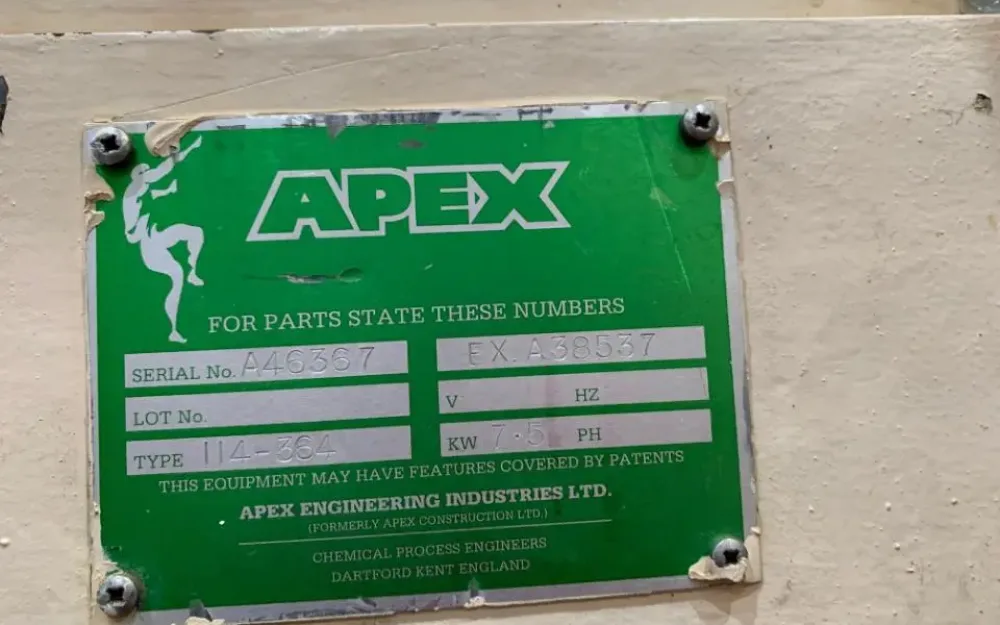 USED APEX 114-364 FIXED HAMMER MILL