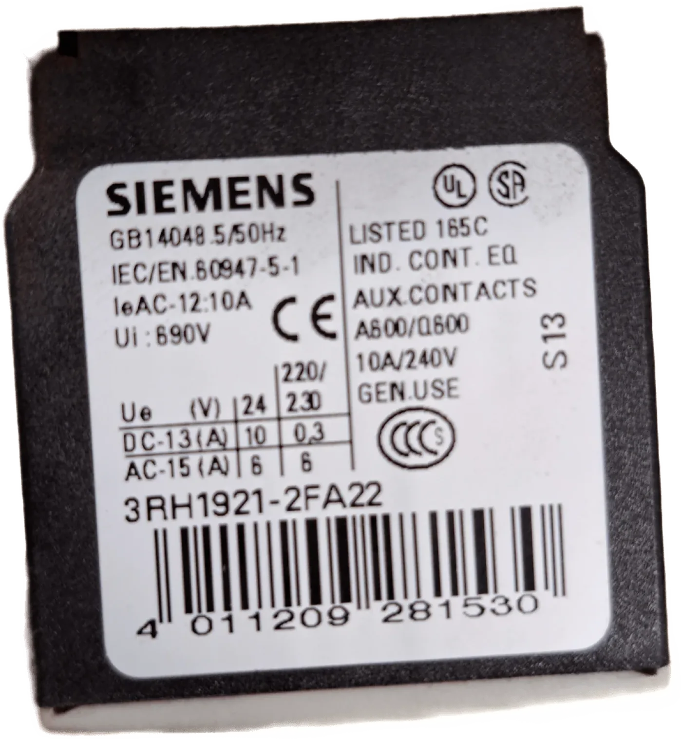 Siemens Leistungsschütz 3RT1044-3BB40 - 3
