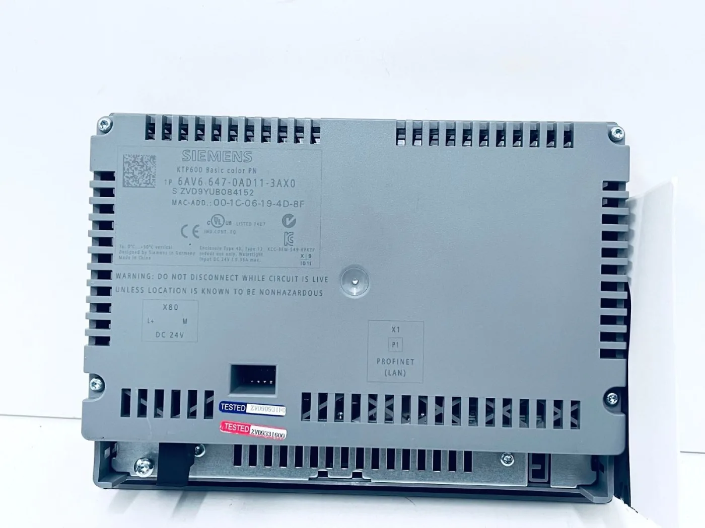 Siemens SIMATIC HMI KTP600 Basic Color PN 6AV6647-0AD11-3AX0 ZVD9YUBO84152 - 2